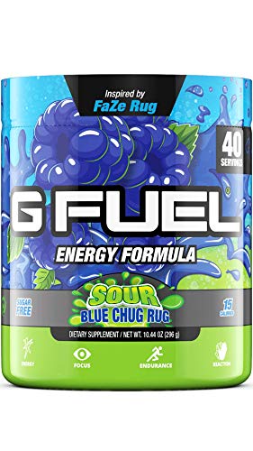 G Fuel Sour Blue Chug Rug Inspired by Faze Rug, 10.44 oz (40 Servings)