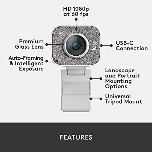 Logitech StreamCam Premium Webcam, Full HD 1080p 60 fps, Smart Auto-Focus
