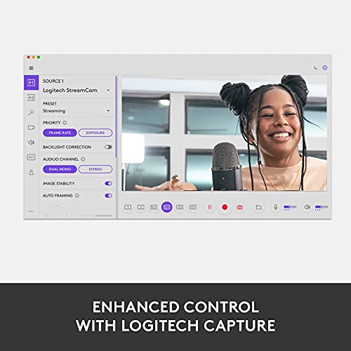 Logitech StreamCam Premium Webcam, Full HD 1080p 60 fps, Smart Auto-Focus
