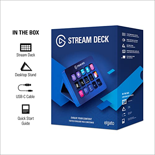 Elgato Stream Deck MK.2 – Studio Controller, 15 Macro Keys, Trigger Actions in apps and Software Like OBS, Twitch, YouTube and More, Works with Mac and PC
