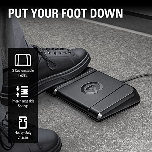 Elgato Stream Deck Pedal – Hands-Free Studio Controller, 3 Macro footswitches, Trigger Actions in apps and Software Like OBS, Twitch, YouTube and More, Works with Mac and PC